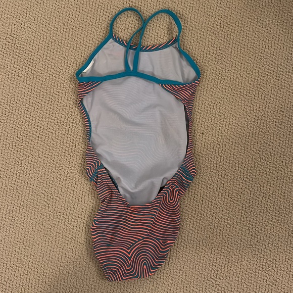 Nike Coral and Turquoise One-Piece Swimsuit - Picture 2 of 2